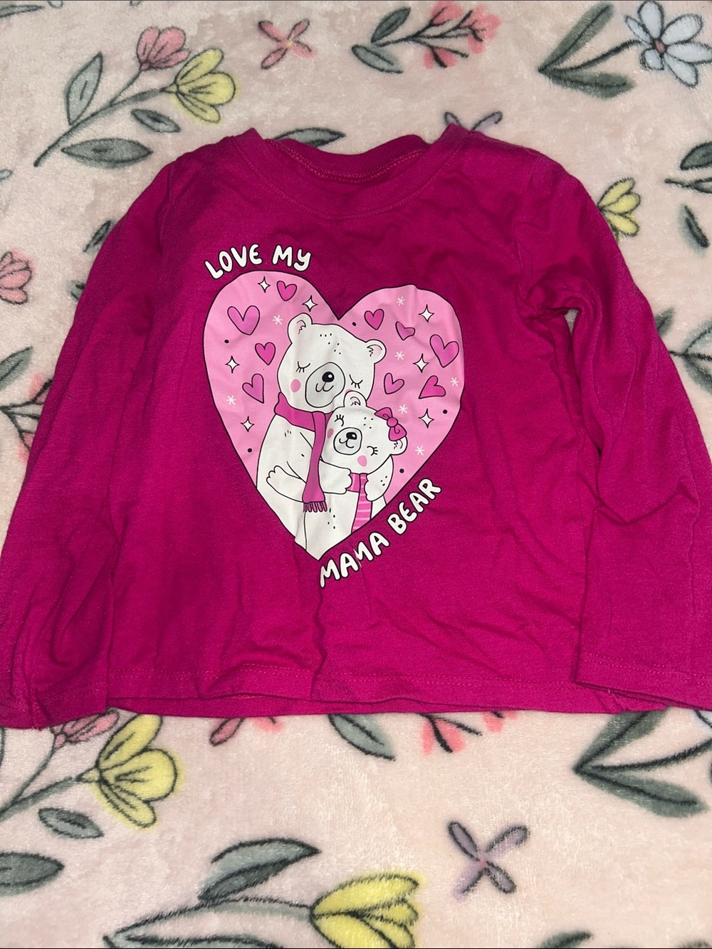 The Children's Place Pink 'Love My Mama Bear' Long Sleeve Tee